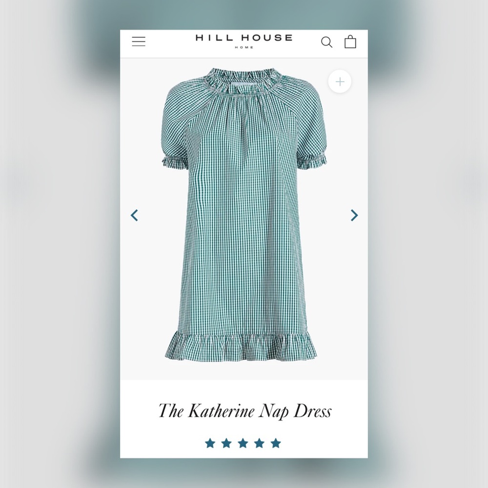 Katherine Nap Dress Hill House, Emerald Gingham M